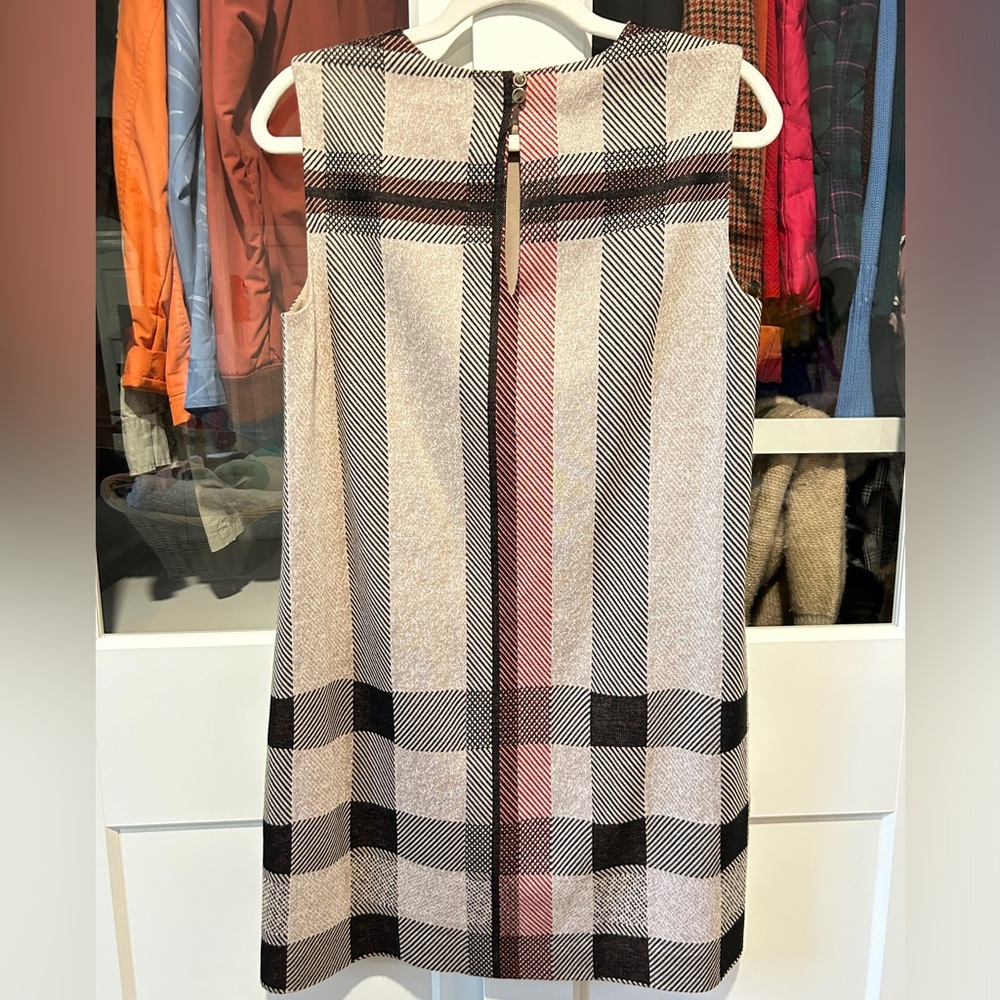 W by Worth Beige and Black Plaid Mini Dress - Picture 3 of 4